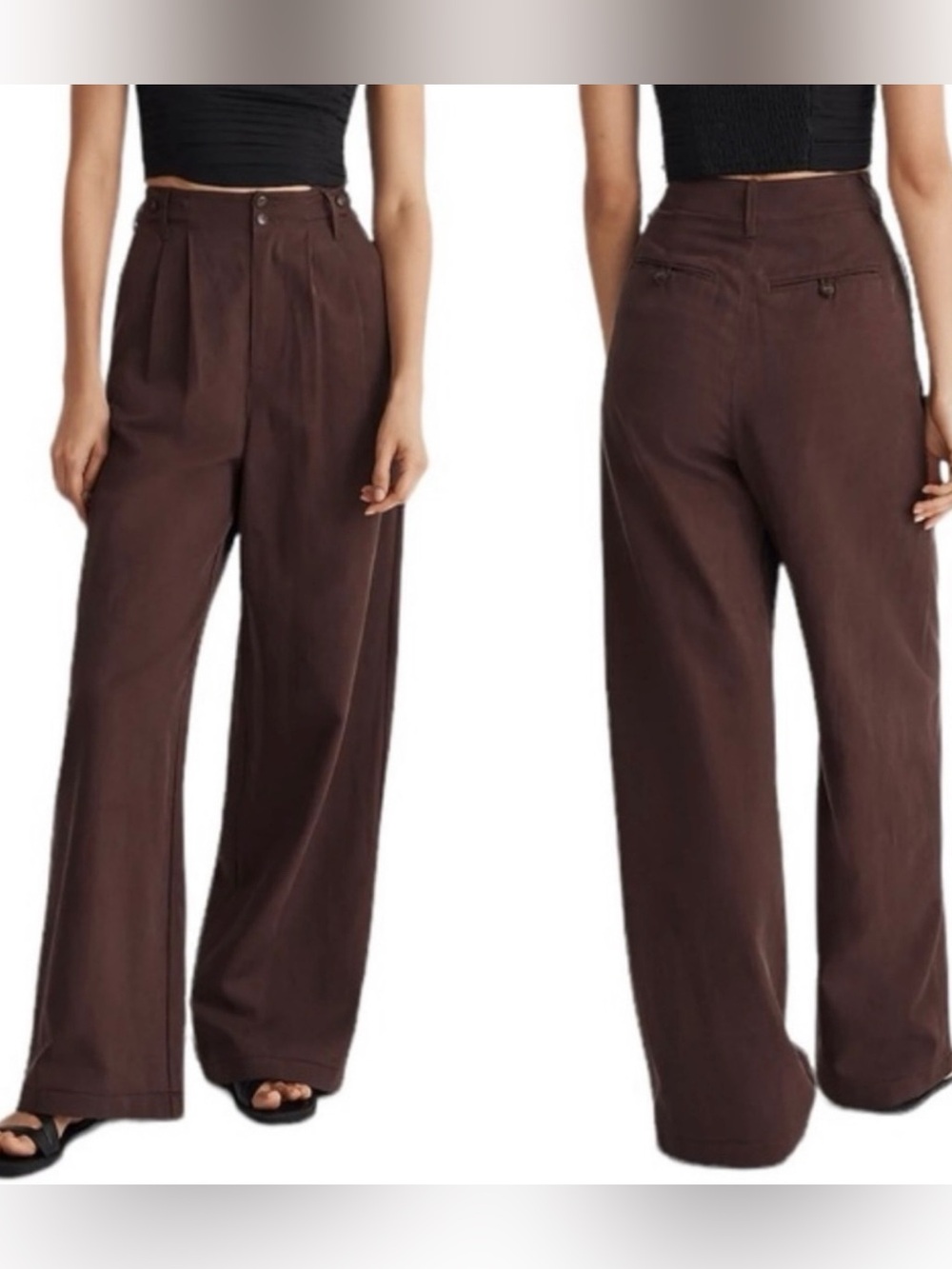 Madewell The Harlow Wide-Leg Pants in Drapey Twill Women’s Size 4.